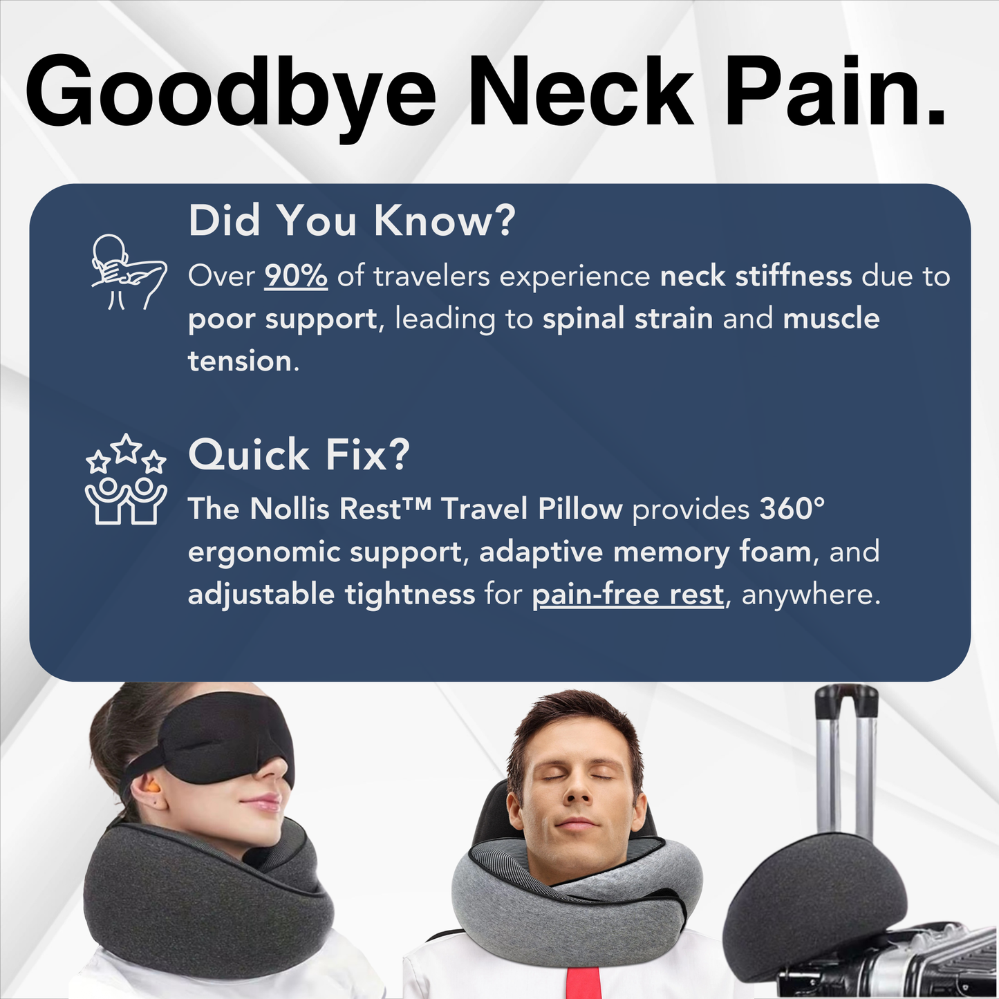 Nollis Rest™ | 360° Support Travel Pillow